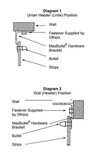 Universal Bullet Mount Polymer Mount 2' Section -  Strip Curtain Hardware Light Duty