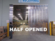 Load image into Gallery viewer, Accordion Strip Curtain Door Kit - Covers Up To 96&quot; W X 96&quot; H - Pvc Strips with Hardware