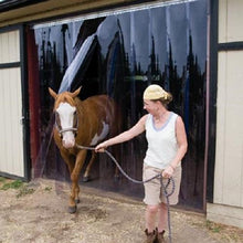 Load image into Gallery viewer, Farm &amp; Barn Strip Curtain Door Kit - Covers Up To 96&quot; W X 96&quot; H - Pvc Strips with Hardware
