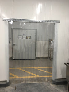 48" W X 84" H PVC Freezer Grade Strip Curtain Door Kit - Clear Low Temp 8" x .08" (2mm) strips with a common 2" overlap ( 50% ) - Includes Hardware