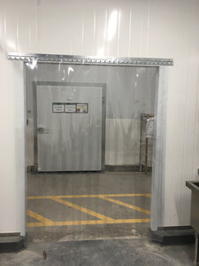 36" W X 87" H PVC Freezer Grade Strip Curtain Door Kit - Clear Low Temp 8" x .08" (2mm) strips with a common 2" overlap ( 50% ) - Includes Hardware