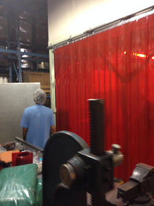 Welding Strip Curtain Door Kit - Covers Up To 96" W X 96" H - Red or Blue Pvc Strips with Hardware