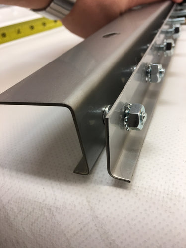 Header Mount Strip Door Hardware - 14 Gauge Steel 5' Section - Includes Lock Plates and Nuts
