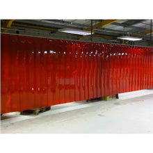 Load image into Gallery viewer, Welding Strip Curtain Door Kit - Covers Up To 96&quot; W X 96&quot; H - Red or Blue Pvc Strips with Hardware
