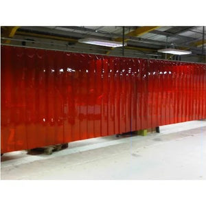Welding Strip Curtain Door Kit - Covers Up To 96" W X 96" H - Red or Blue Pvc Strips with Hardware