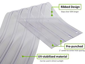 PVC Replacement Strips, Ribbed Clear (Single Strip)